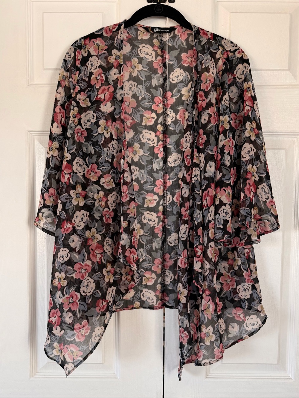 Sheer Floral Kimono Style Throw